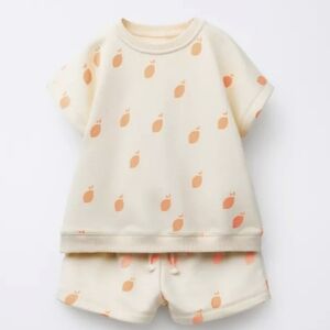 Zara Cream and Orange Kids Outfit Size 1.5 Nwt